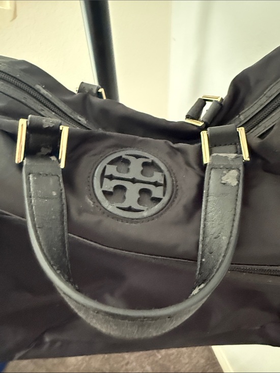 Tory Burch Handbags - Tory Burch Black Logo Satchel with Gold hardware.
